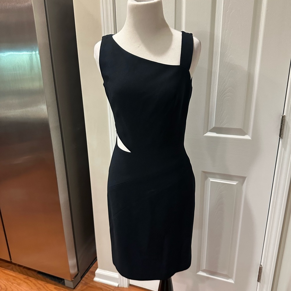 Ann Tjian KENAR Vintage Classic Black Asymmetric Cutout Dress